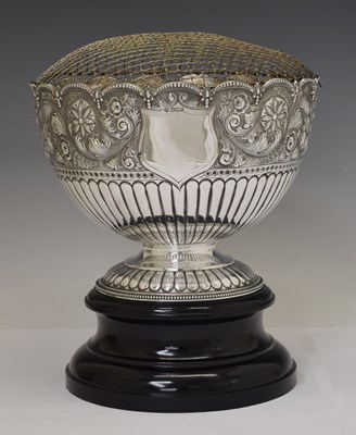 Lot 92 - Late Victorian silver half-fluted pedestal rose bowl
