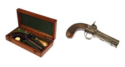 Lot 143 - Crisp 50 bore percussion boxlock pocket or travelling pistol