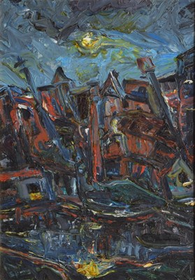 Lot 368 - Barrington Tabb (British, 1934-2022) - Oil on board - 'Docks'
