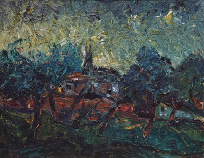 Lot 369 - Barrington Tabb (British, 1934-2022) - Oil on board - 'The Storm'