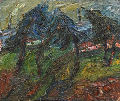 Lot 361 - Barrington Tabb (British, 1934-2022) - Oil on board - 'Brislington Landscape'