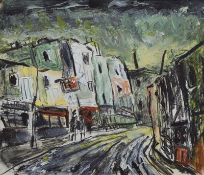 Lot 442 - Barrington Tabb (British, 1934-2022) - Mixed media - 'Decaying buildings Denmark street Bristol'