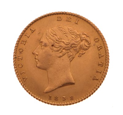 Lot 108 - Victorian gold half sovereign, 1838