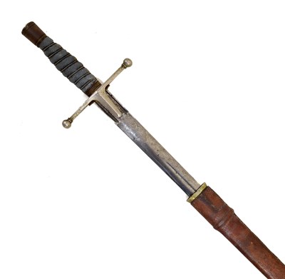 Lot 148 - Victorian Scottish Officers cross-bar broad sword by Henry Wilkinson