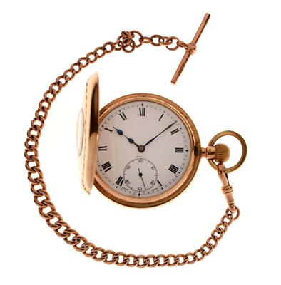 Lot 80 - Bristol City Football Club Interest - 9ct gold half hunter pocket watch and Albert to Tom Ritchie