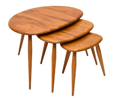 Lot 367 - Lucian Ercolani for Ercol Furniture - Nest of three 'Pebble' tables