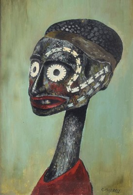 Lot 329 - Charles Murray (Scottish, 1894-1954) - Oil on board - African Head