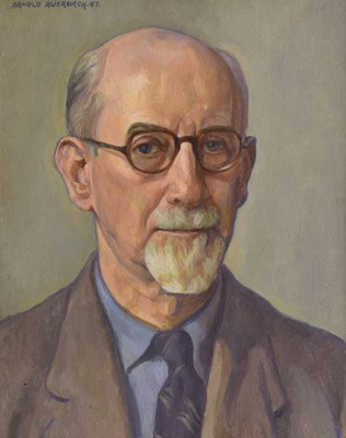 Lot 333 - Arnold Auerbach (British, 1898-1978) - Oil on board - Portrait of a bearded gentleman