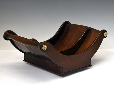 Lot 388 - George III mahogany two-division cheese coaster