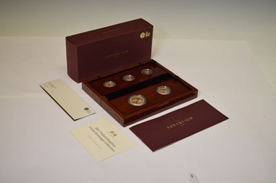 Lot 118 - Elizabeth II Royal Mint 'Sovereign Collection' five coin gold proof set, 2017