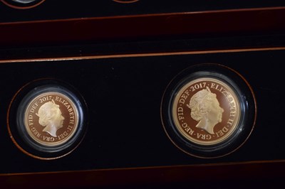Lot 118 - Elizabeth II Royal Mint 'Sovereign Collection' five coin gold proof set, 2017