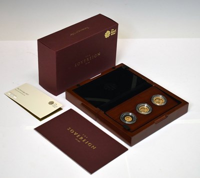 Lot 119 - Elizabeth II Royal Mint 'Sovereign Collection' three coin gold proof set, 2017