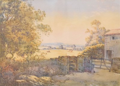Lot 493 - Noel Harry Leaver (1889-1951) - Watercolour - Cattle in a paddock