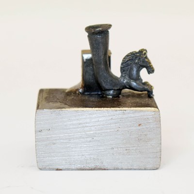 Lot 293 - Antiquities - Roman type alloy fitting modelled as a horse