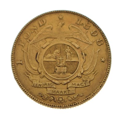 Lot 133 - South African 1 pond gold coin, 1898