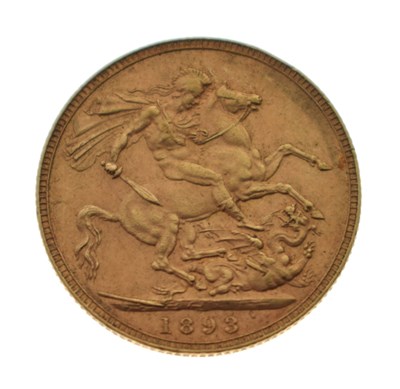 Lot 111 - Queen Victoria gold sovereign, 1893