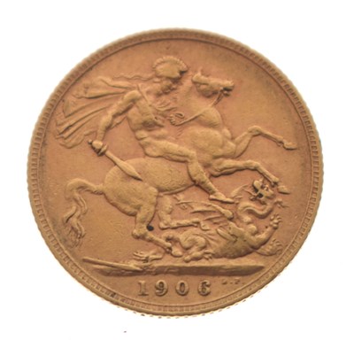 Lot 213 - Edward VII gold sovereign, 1906