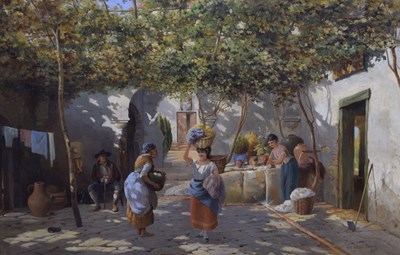 Lot 299 - Frederick Henry Howard Harris (British, 1826-1901) - Oil on canvas - 'Las Bonitas Lavanderia'