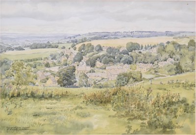 Lot 487 - David W. Birch (b.1945) - Watercolour - 'Snowshill, Worcestershire'