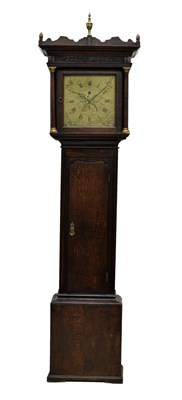 Lot 671 - George III oak-cased 30-hour brass dial longcase clock, John Collings, Sodbury