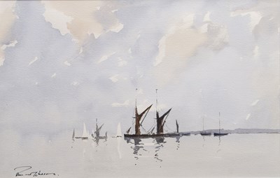 Lot 340 - Edward Wesson (British, 1910-1983) - Watercolour - 'Calm Waters'