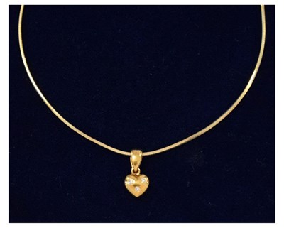 Lot 55 - 9ct diamond set heart pendant