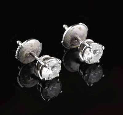 Lot 121 - Pair of single stone diamond ear studs
