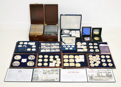 Lot 244 - Collection of gold plated commemorative medallions, fantasy coins, etc