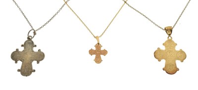 Lot 86 - Three cross pendants