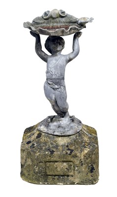 Lot 433 - Lead figural bird bath