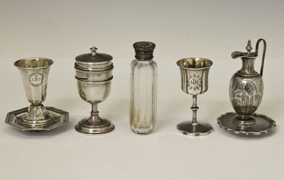 Lot 126 - Collection of silver travelling communion accessories
