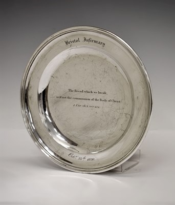Lot 110 - George III silver dish or communion bread plate