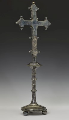 Lot 188 - Victorian silver plated ecclesiastical altar cross