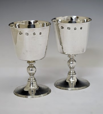 Lot 99 - Pair of Elizabeth II silver goblets