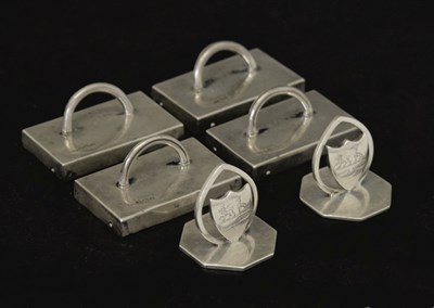 Lot 77 - Six Edwardian silver menu holders