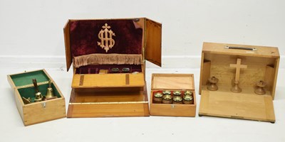 Lot 391 - Two cased travelling altar sets