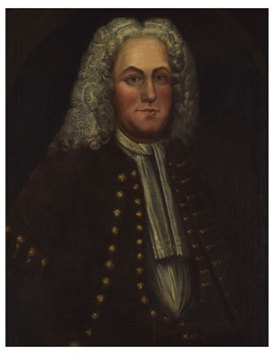 Lot 283 - Early 18th century English School - Oil on canvas - Half-length portrait of Dr. Bonython