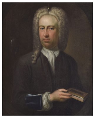 Lot 280 - Follower of Jonathan Richardson (British, 1665-1745) - Oil on canvas - Half-length portrait of Thomas Page
