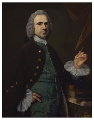 Lot 286 - Studio of Sir Nathaniel Dance Holland (British, 1734-1811) - Oil on canvas - Three-quarter length portrait of John Page, surgeon extraordinary (1777)