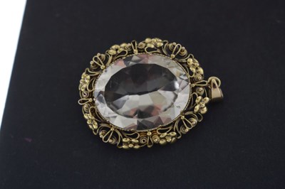 Lot 25 - 19th century cannetille rock crystal pendant