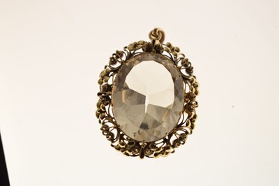 Lot 25 - 19th century cannetille rock crystal pendant