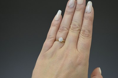 Lot 2 - Diamond solitaire 18ct yellow gold ring