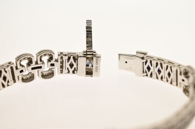Lot 33 - Sapphire and diamond 18ct white gold bracelet