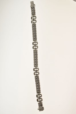 Lot 33 - Sapphire and diamond 18ct white gold bracelet