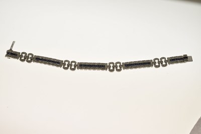 Lot 33 - Sapphire and diamond 18ct white gold bracelet