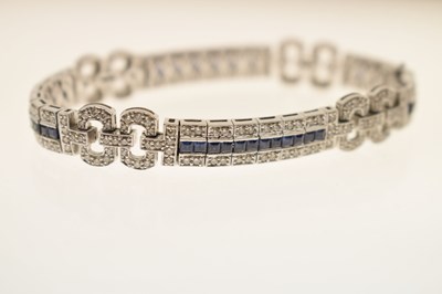 Lot 33 - Sapphire and diamond 18ct white gold bracelet