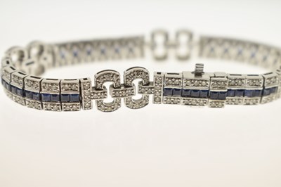 Lot 33 - Sapphire and diamond 18ct white gold bracelet