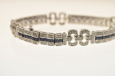 Lot 33 - Sapphire and diamond 18ct white gold bracelet