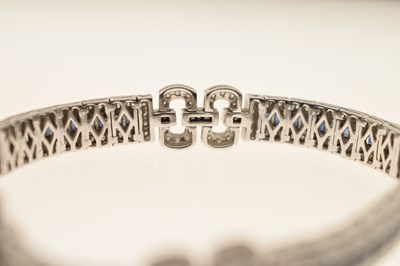 Lot 33 - Sapphire and diamond 18ct white gold bracelet