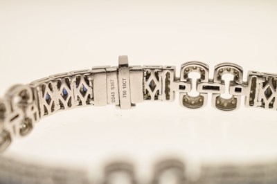 Lot 33 - Sapphire and diamond 18ct white gold bracelet